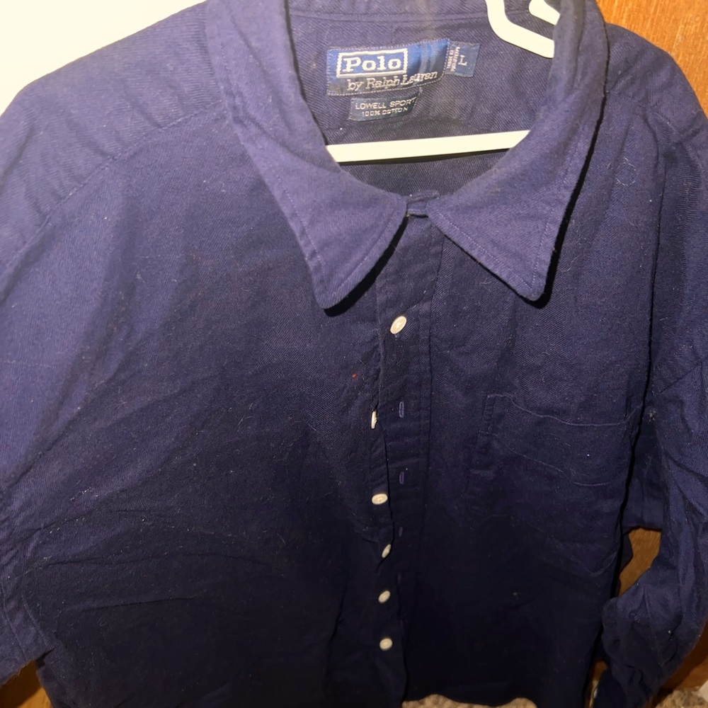Polo Ralph Lauren Lowell Sport Soft Combed Cotton Button Up Shirt large blue - Picture 1 of 5